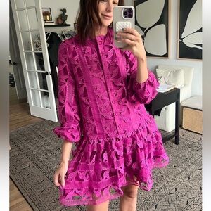 CIEBON Wylla Humbird Lace & Organza Drop Waist Dress